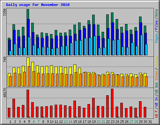 Daily usage for November 2010