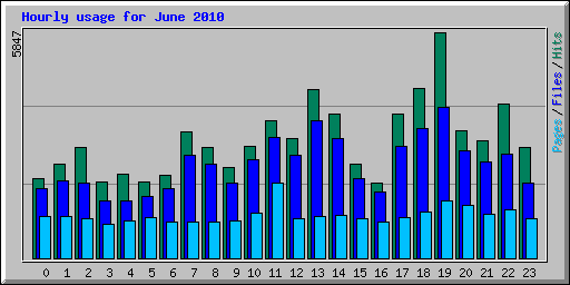 Hourly usage for June 2010