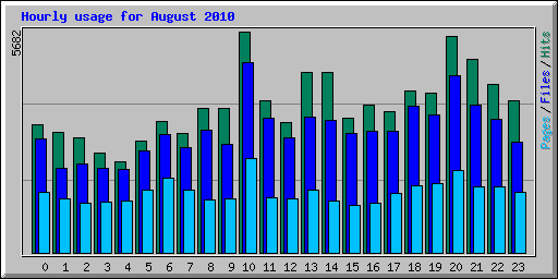 Hourly usage for August 2010
